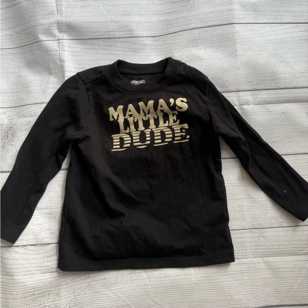 Garanimals Black Long Sleeve Tee with Gold Print